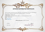 Сертификат официального дистрибьютора электронных замков ZFD